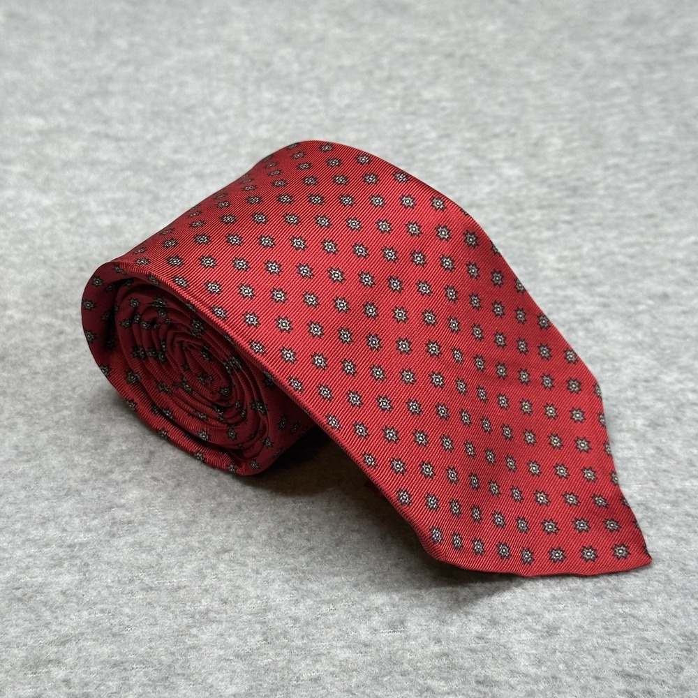 Vintage Lord & Taylor The Man's Shop Italian Silk Tie Red Floral Medallion